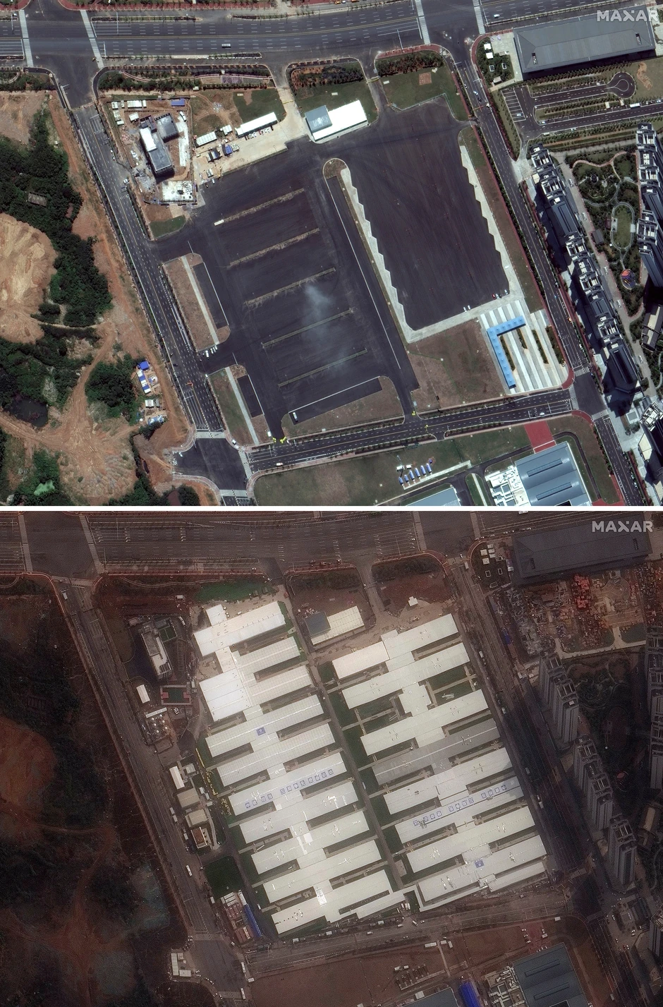 Vuhan pr i posle izgradnje novih bolnica