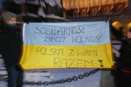 Ukraina flaga Polska Majdan Niepodległości