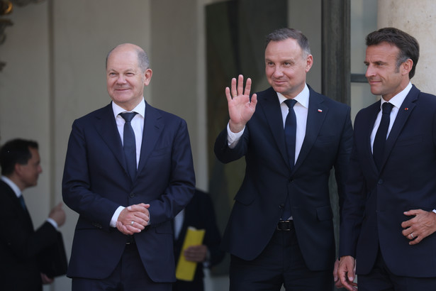 Olaf Scholz, Andrzej Duda, Emmanuel Macron