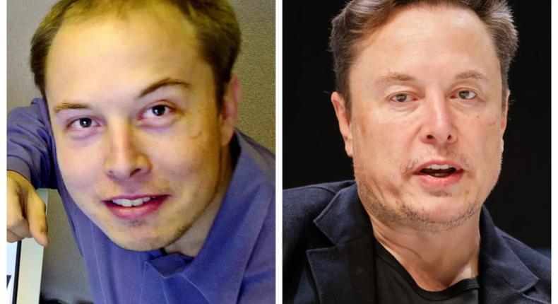 Elon Musk today runs several more companies than he did in 1999, when the photo on the left was taken.AP / Richard Bord/WireImage via Getty Images