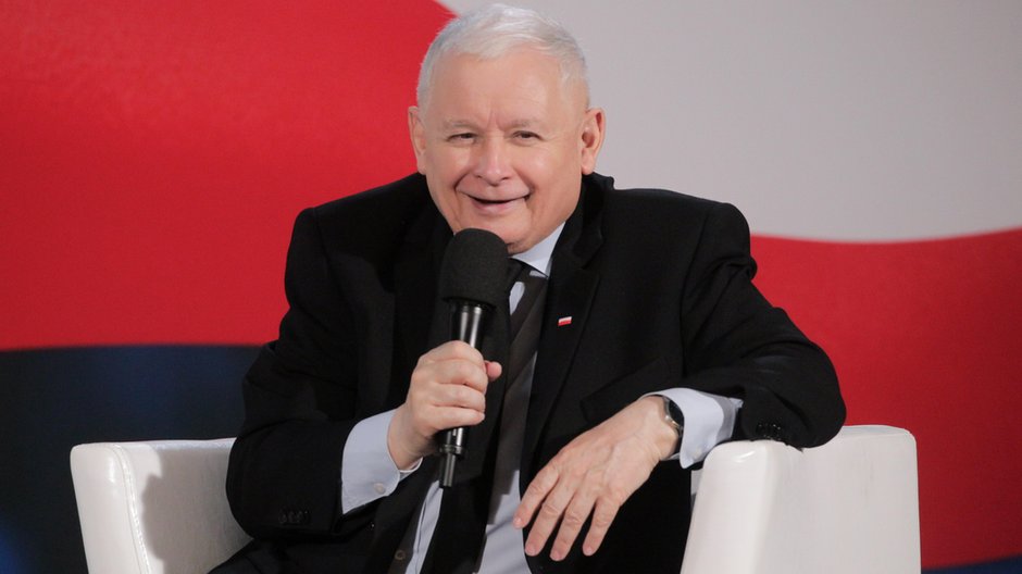 Jarosław Kaczyński podczas spotkania w Ostródzie