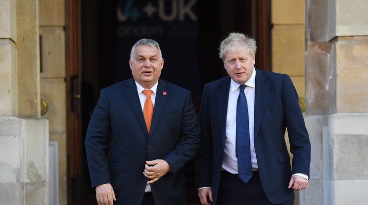 Boris Johnson köszöntötte Orbán Viktort a Lancaster Házban Londonban / Fotó: MTI EPA