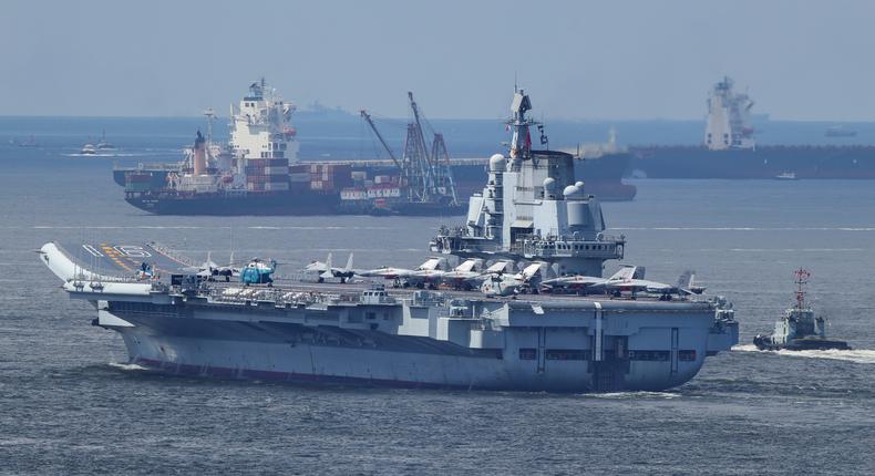 Video footage shared by China Central Television showed its next-gen fighter operating on the CNS Liaoning carrier.Roy Issa/South China Morning Post via Getty Images