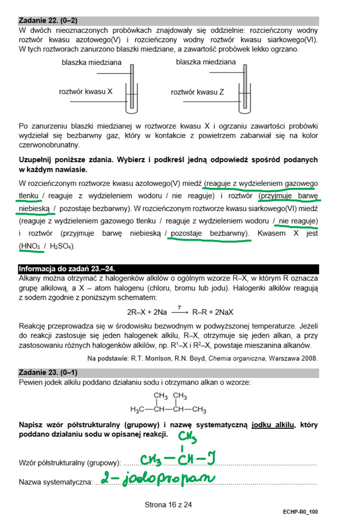 Matura rozszerzona z chemii 2021 - arkusze - rozwiązanie