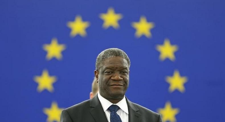 Congolese gynaecologist Denis Mukwege attends an award ceremony to receive his 2014 Sakharov Prize at the European Parliament in Strasbourg November 26, 2014. 