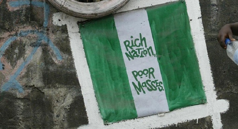 An inscription on a Nigerian flag