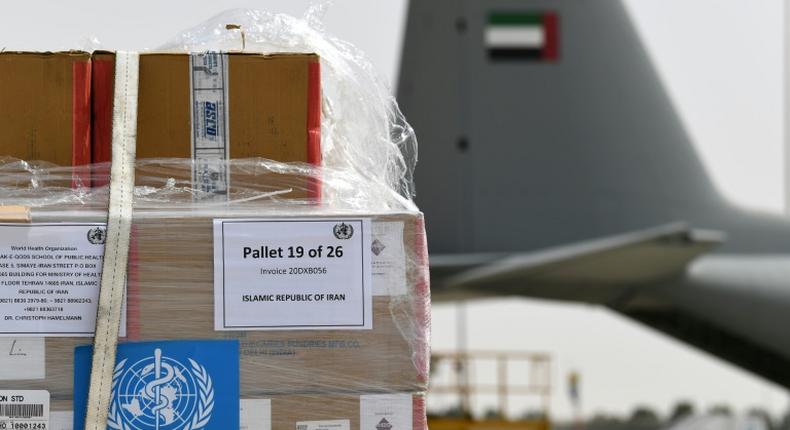 The United Arab Emirates sent a military plane carrying UN medical experts and aid to Iran, despite tensions with