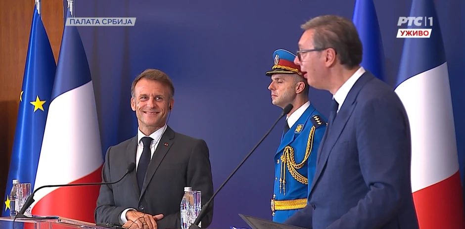 Emanuel Makron i Aleksandar Vučić