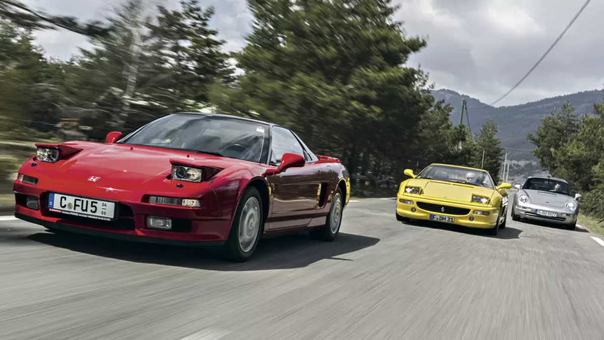 Auta marzeń z lat 90. - Honda NSX kontra Ferrari F355 GTS i Porsche 911 Targa