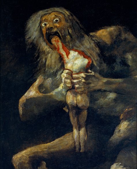 "Saturn pożerający syna" - z serii Czarnych obrazów Francisco de Goya z 1819 r.