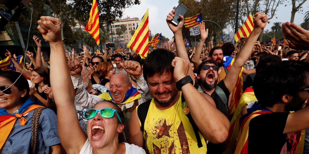 Spain’s prime minister fires the Catalan government after it declares independence