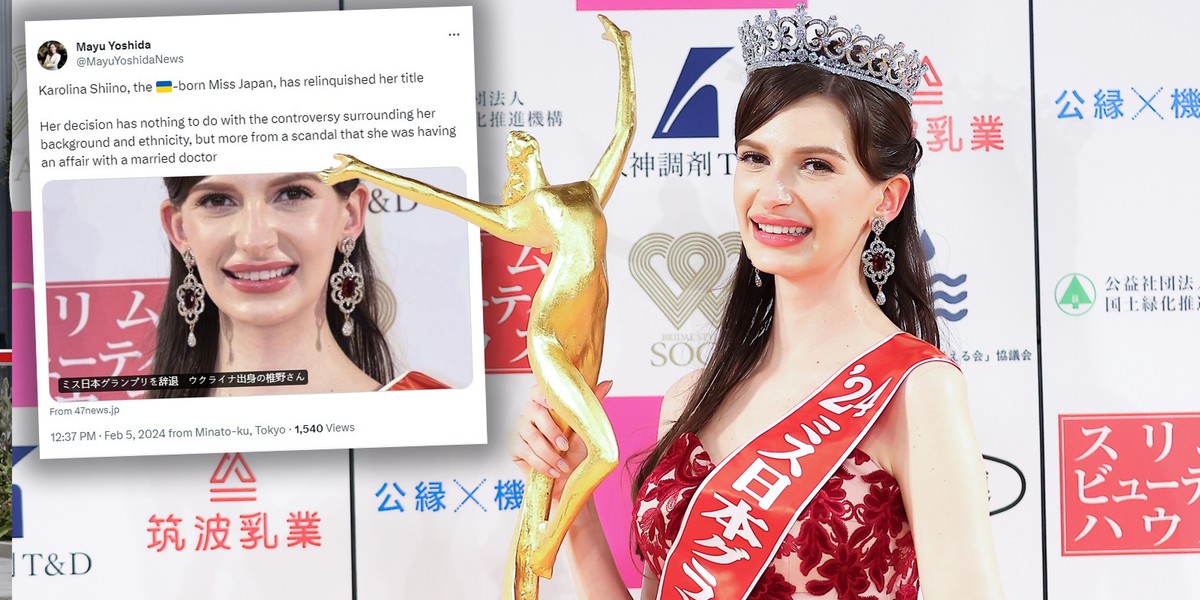 Pochodząca z Ukrainy Miss Japonii zrzekła się tytułu. W tle skandal obyczajowy.