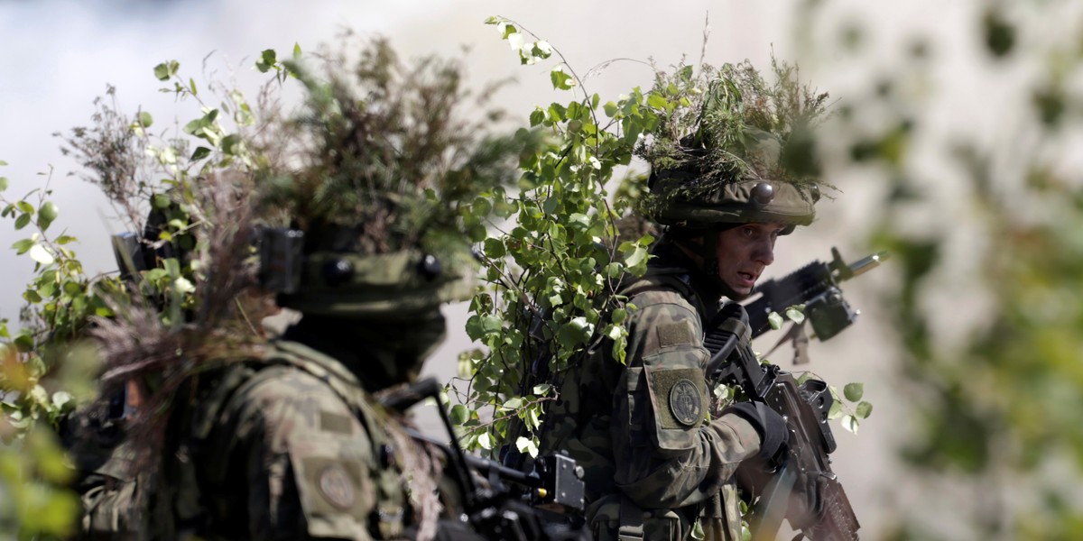 Polish soldiers during the "Saber Strike" NATO military exercise in Adazi, Latvia, June 13, 2016.