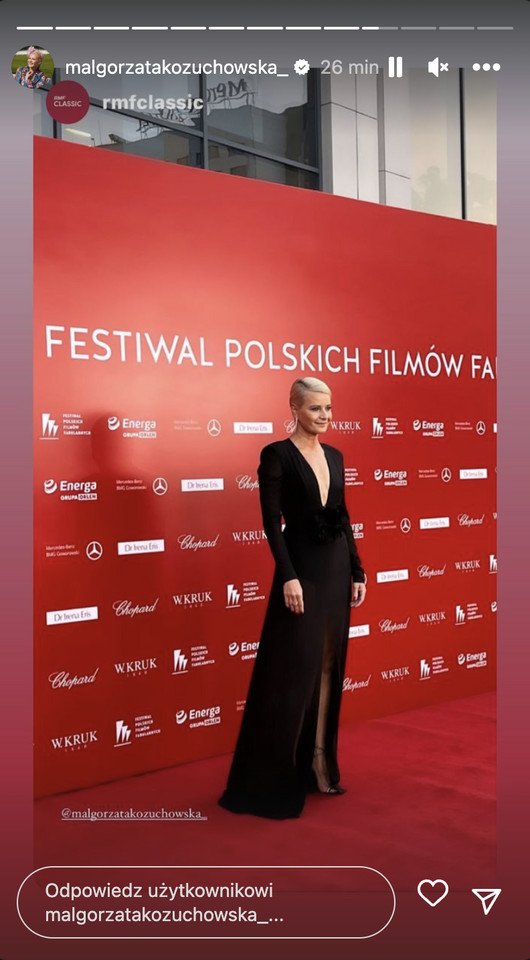 Małgorzata Kożuchowska na gali zakończenia festiwalu filmowego w Gdyni