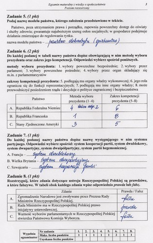 Matura z WOS - odpowiedzi do zadań z poziomu rozszerzonego