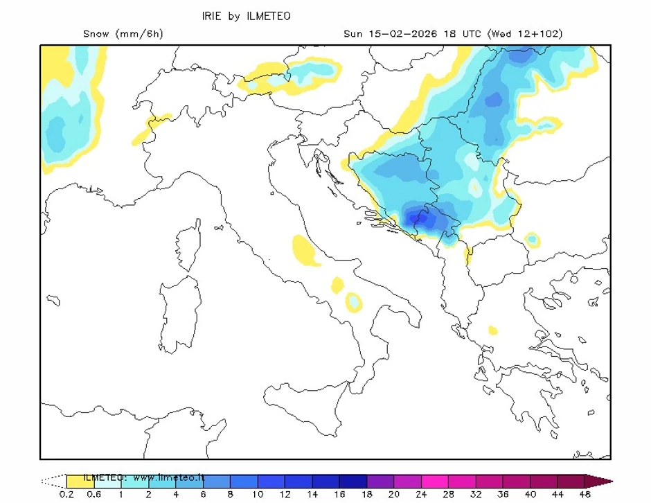 Susnežica i sneg 15. februara, u nedelju