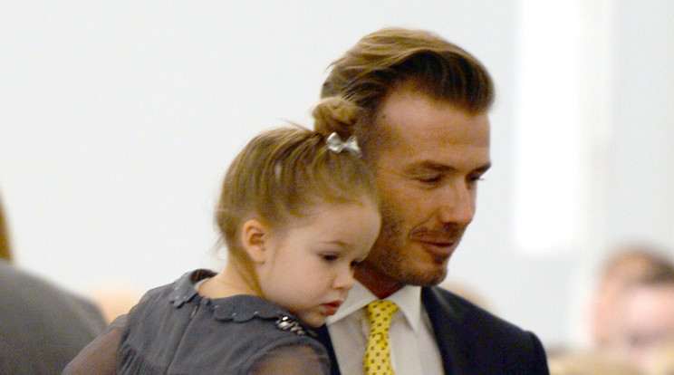 Beckham és kislánya remekül érezték magukat/Fotó: AFP