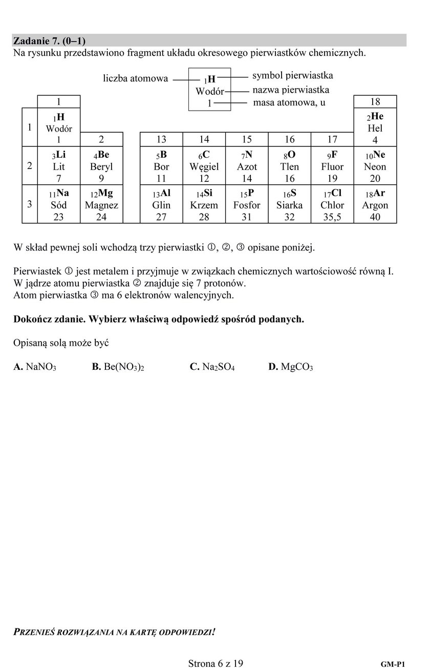 Egzamin gimnazjalny 2017: część matematyczno-przyrodnicza