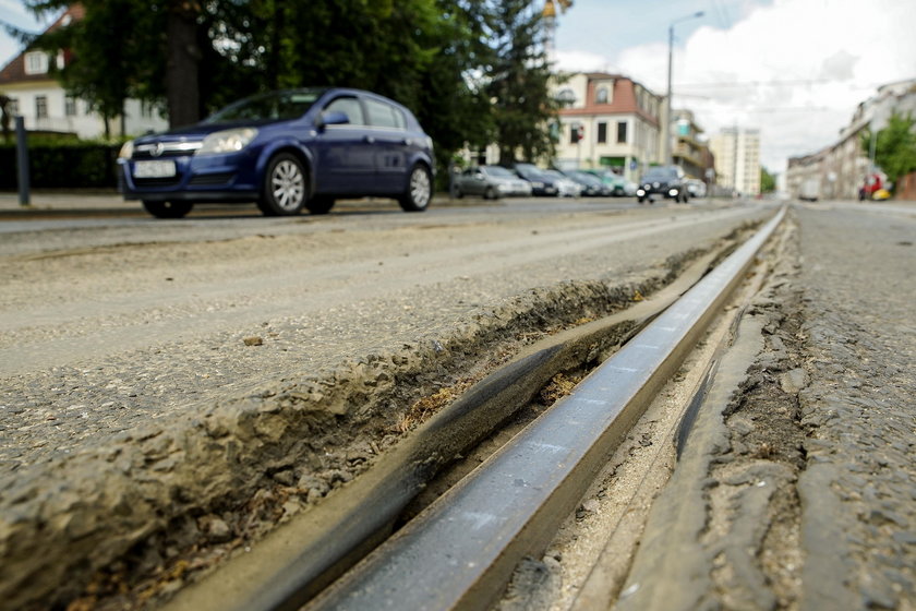 Oto torowisko tramwajowe w Dolnym Wrzeszczu...