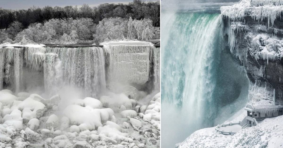 Niagarské vodopády zamrzli