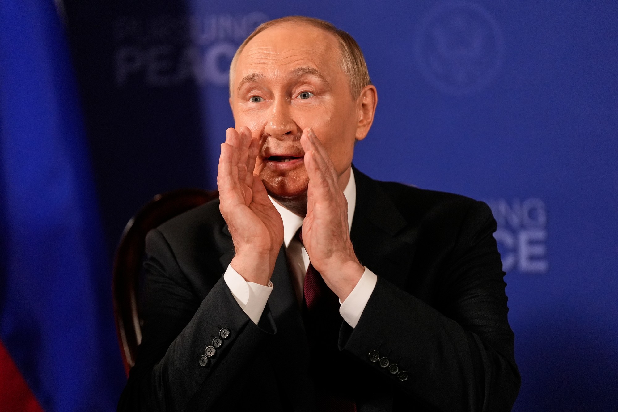 Ruský prezident Vladimir Putin počas stretnutia s prezidentom Donaldom Trumpom v piatok 15. augusta 2025 na spoločnej základni Elmendorf-Richardson na Aljaške.