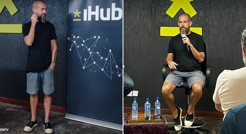 Twitter founder Jack Dorsey speaking at iHub in Nairobi on December 8, 2022