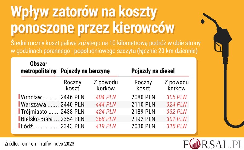 Wpływ zatorów na koszty ponoszone przez kierowców