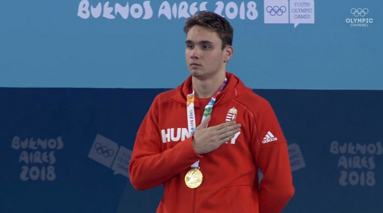 Milák Kristóf Buenos Airesben, az ifjúsági olimpián is csúcsra jutott, aranyérmeket szerzett /Fotó: Facebook