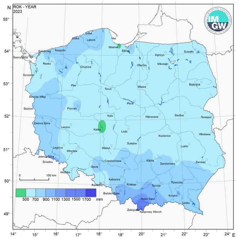 Opady kształtowały się w okolicach normy