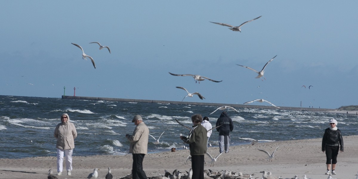 Bałtycka plaża po sezonie 