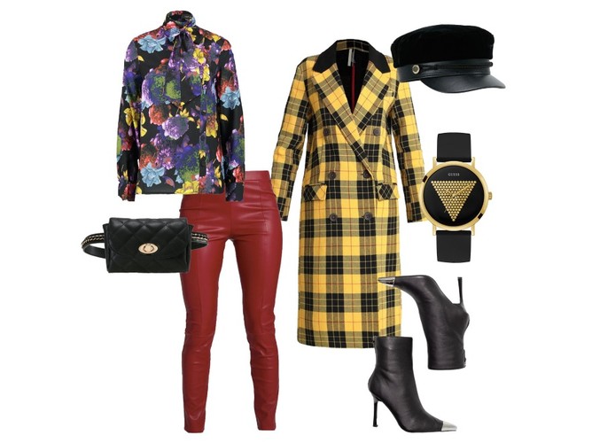 Jesienne STYLIZACJE z płaszczem w kratę