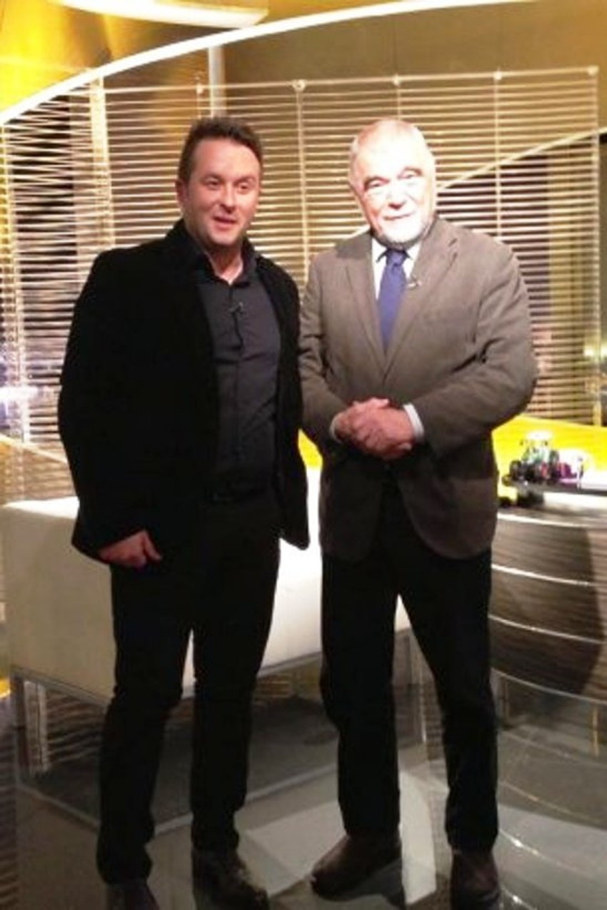 Ivan Ivanović i Stipe Mesić pre početka snimanja