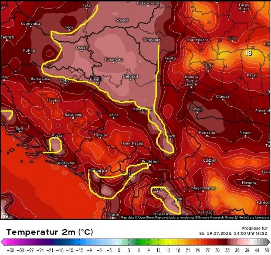 Oko 20. jula topli talas