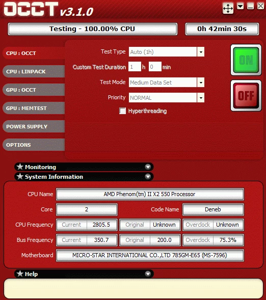 HTT 350 MHz nie jest dla MSI 785GN-E65 żadnym wyzwaniem