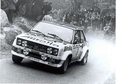 Markku Alen in the Abarth 131 during a 1978 rally