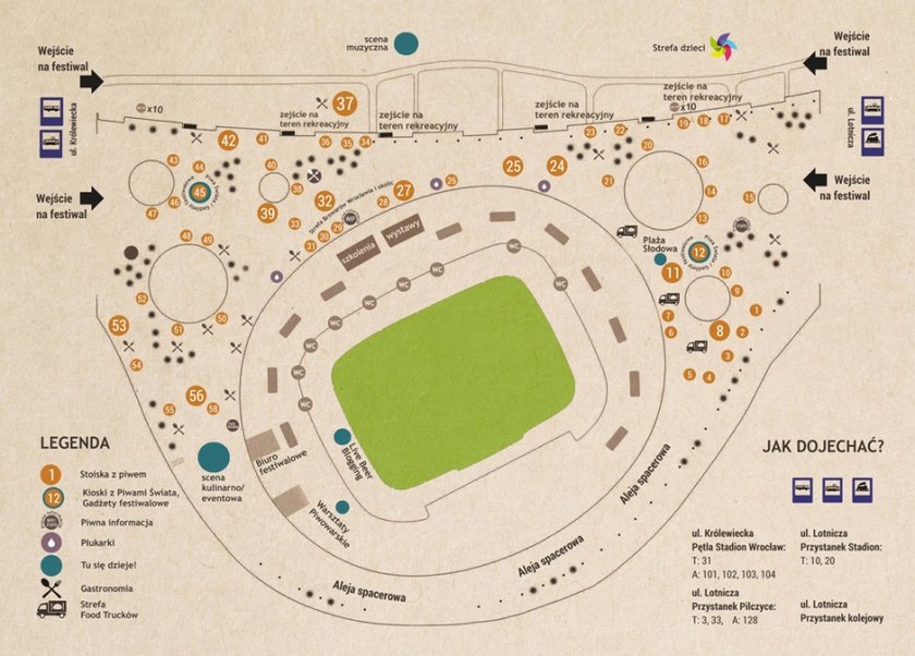 Plan stoisk 6. Festiwalu Dobrego Piwa (materiały organizatora)