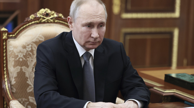 Vlagyimir Putyin orosz elnök./ Fotó: MTI/AP/Kreml/Pool/Alekszander Kazakov
