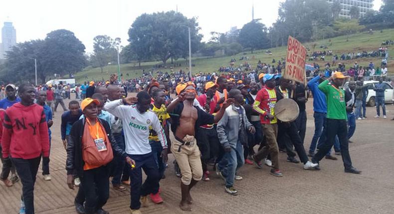 Protestors at Uhuru Park