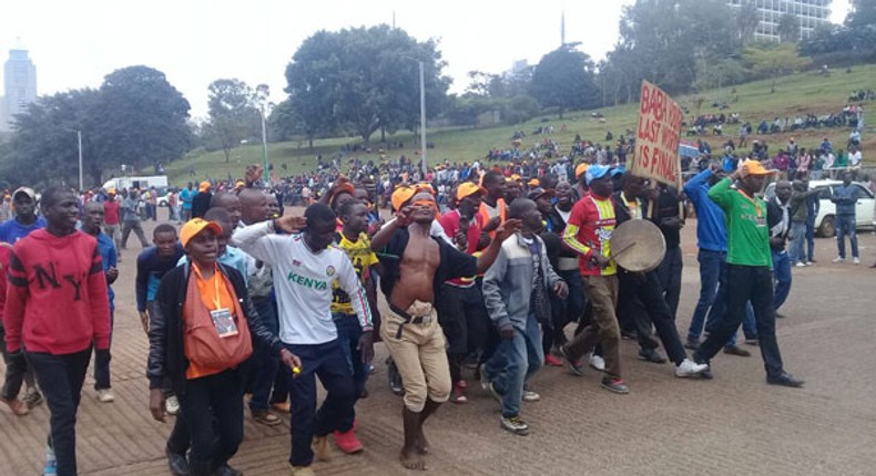 Protestors at Uhuru Park