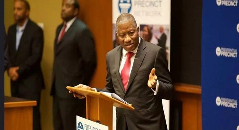 Ex-President Jonathan speaking to U.S. Legislators