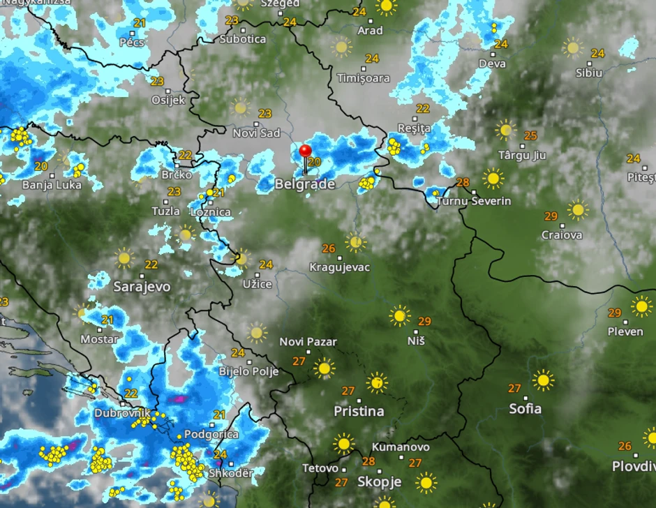 Kretanje nevremena u 10 sati