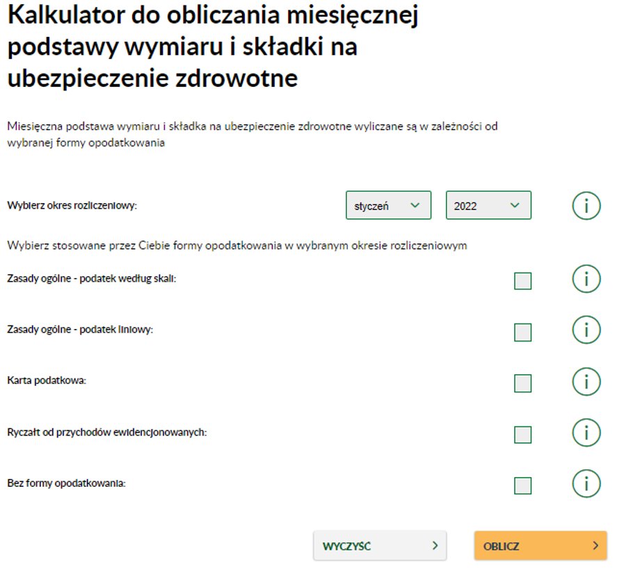 Tak wygląda kalkulator, który udostępnił przedsiębiorcom Zakład Ubezpieczeń Społecznych.