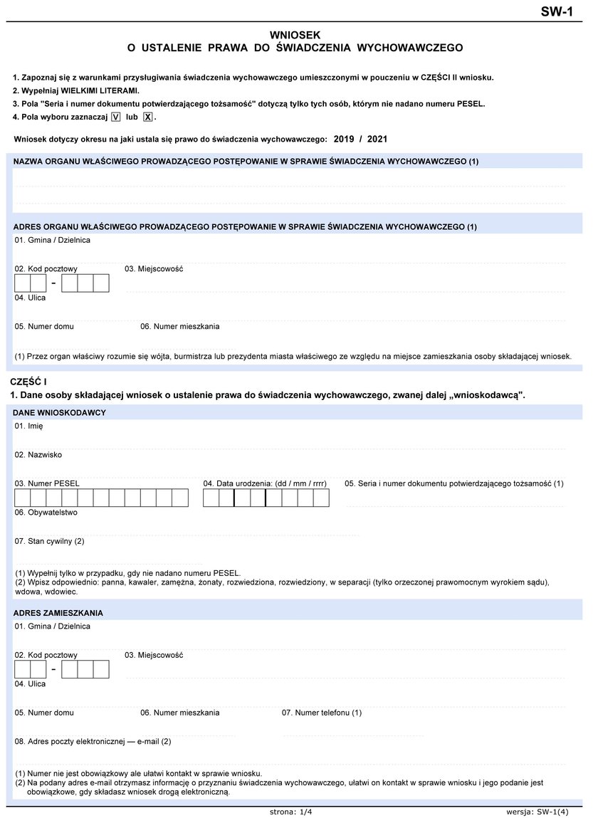 Strona 1 wniosku