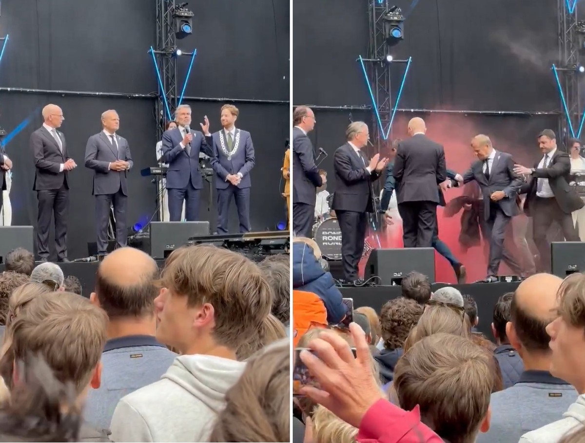 Ochrona ewakuowała Donalda Tuska ze sceny. Zatrzymano kilka osób
