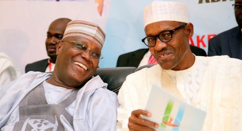 Former Vice President Atiku Abubakar (left) and President Muhammadu Buhari (right)