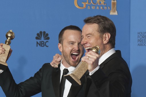 Aaron Paul i  Bryan Cranston, aktorzy z serialu Breaking Bad