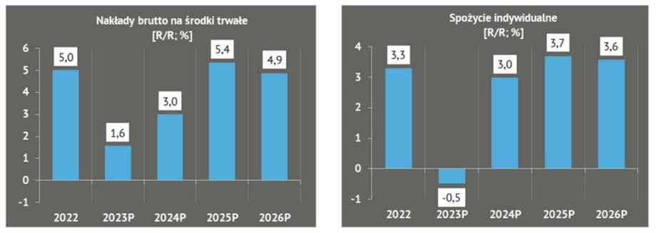 Prognozy nakładów na środki trwałe i spożycia