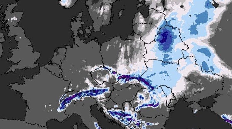 Prognozowana pokrywa śnieżna w nocy z soboty na niedzielę