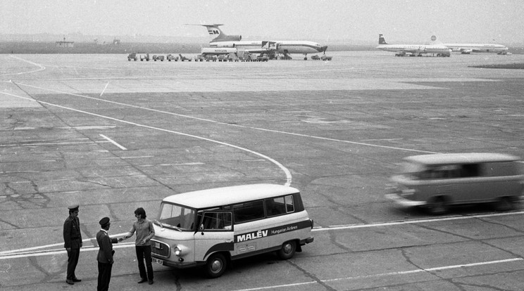 A Tu-154-es Ferihegy egyik félreeső zugából  indult utolsó útjára/Fotó: Fortepan Magyar Rendőr