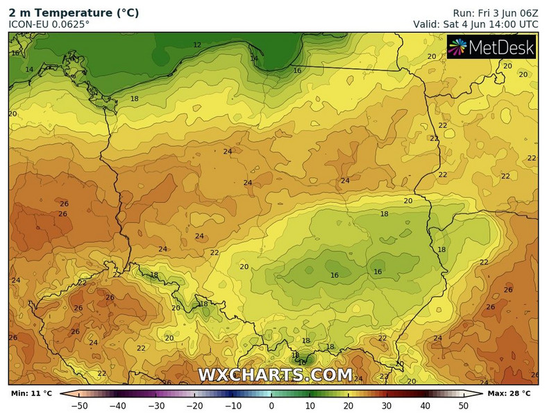 Słupki rtęci pokażą maksymalnie 25 st. C